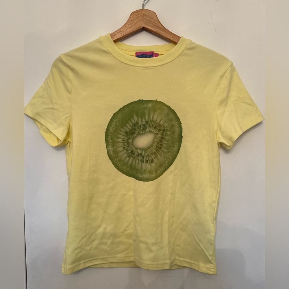 Yellow Edikted Kiwi Graphic T-Shirt